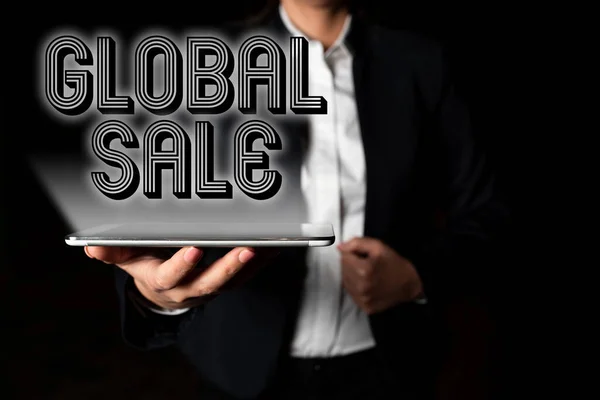 Señal Texto Que Muestra Global Sale Operaciones Conceptuales Gerentes Fotos —  Fotos de Stock
