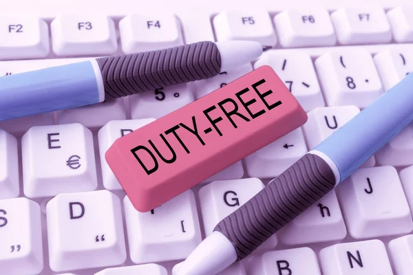Duty Free Internet Concept Store Estabsbhement Which Sold Ported Products — 스톡 사진