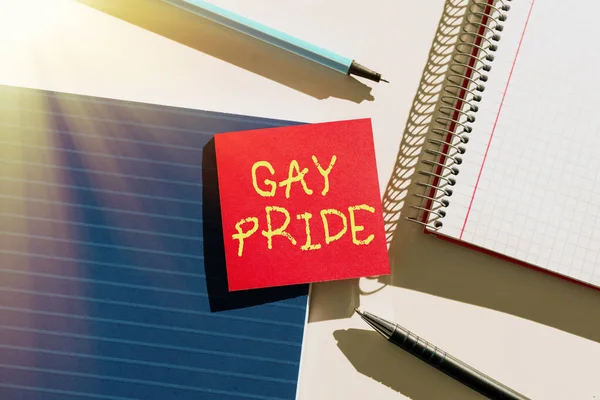 Text Sign Showing Gay Pride Business Showcase Dignity Idividual Belongs — 스톡 사진