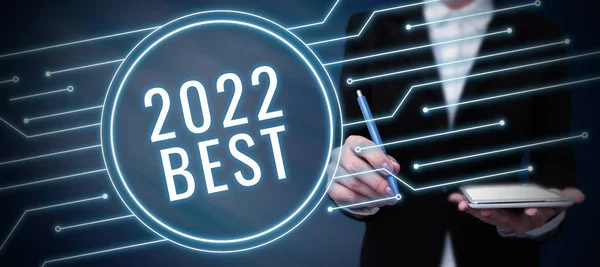 콘셉트 디스플레이 2022 베스트 비즈니스 케이스 성공적 팀워크 성취를 상징하는 — 스톡 사진