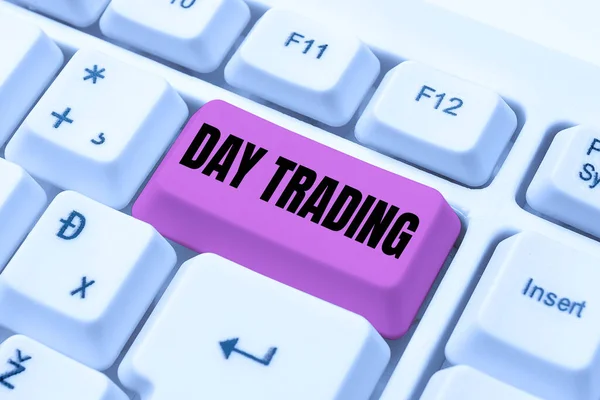 Tekst Pokazujący Inspirację Day Trading Biznes Pomysł Papiery Wartościowe Konkretnie — Zdjęcie stockowe