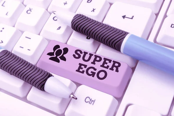 Sinal Exibindo Super Ego Conceito Significado Qualquer Pessoa Que Está — Fotografia de Stock