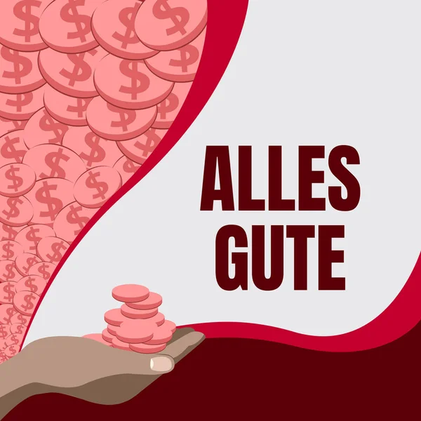 Letrero Escritura Mano Alles Gute Concepto Que Significa Traducción Alemana —  Fotos de Stock