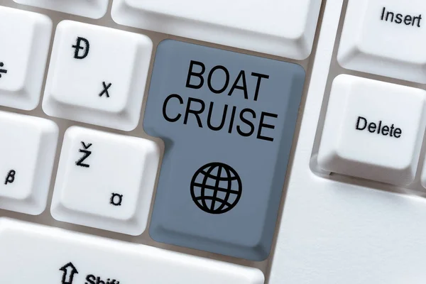 Segnaletica Testo Che Mostra Barca Crociera Approccio Business Navigare Zona — Foto Stock