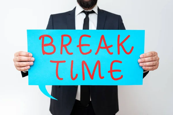 Handstil Break Time Business Overview Period Vila Eller Rekreation Efter — Stockfoto