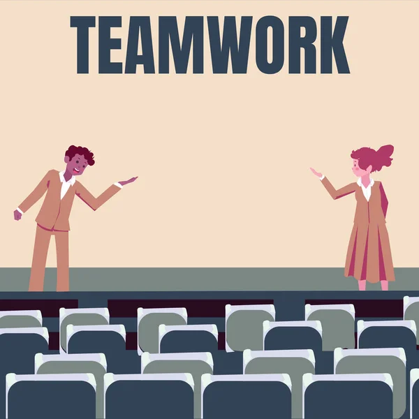 Inspiratie Toont Teken Teamwork Woord Voor Groep Van Tonen Die — Stockfoto