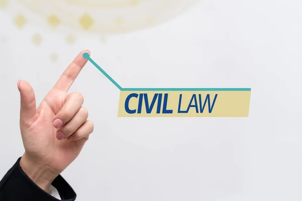 Conceptual display Civil Law, Concept meaning Law concerned with private relations between members of community -47079