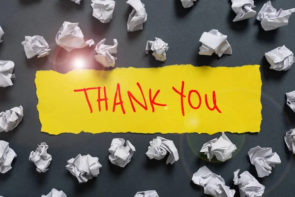 Hand Writing Sign Thank You Business Approach Replaying Something Good — Stock Photo, Image