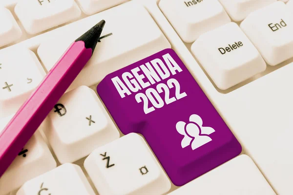 Texte Manuscrit Agenda 2022 Business Showcase List Activities Order Which — Photo