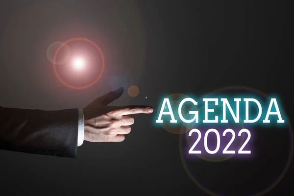 Signe Texte Montrant Agenda 2022 Plan Entreprise Liste Des Activités — Photo