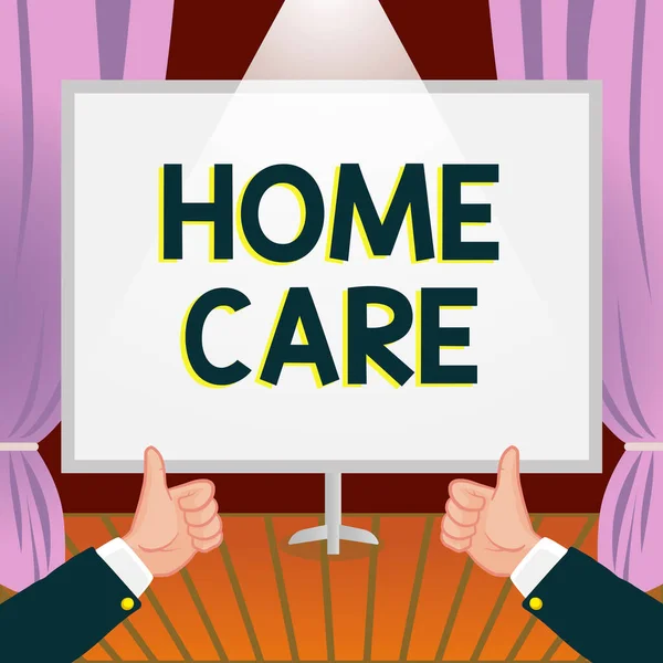 Inspiration Zeigen Von Zeichen Home Care Wort Für Wort Zeigen — Stockfoto