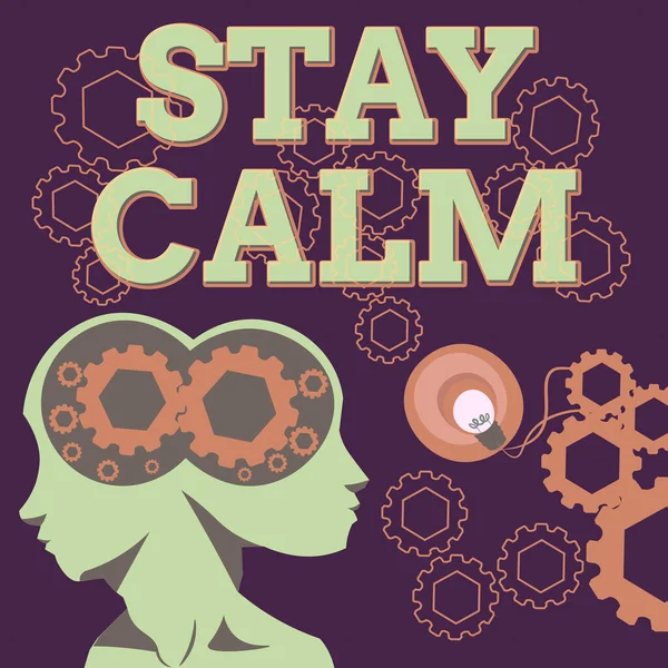 Inspiration Showing Sign Stay Calm Internet Concept Maintain State Motion — Stock Photo, Image