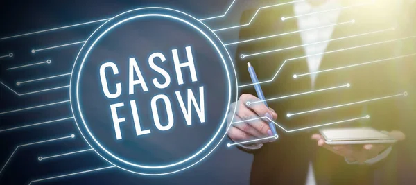 Escrevendo Exibindo Texto Cash Flow Visão Geral Negócio Movimento Dinheiro — Fotografia de Stock
