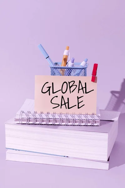 Inspiración Mostrando Signo Global Sale Concepto Significa Que Los Gerentes —  Fotos de Stock