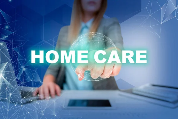 Hand Skrift Tecken Home Care Business Overview Plats Där Visar — Stockfoto