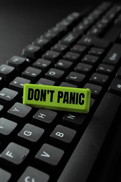 Text Bildtext Som Presenterar Don Panic Internet Begreppet Plötslig Stark — Stockfoto