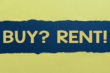 Konsept başlık Buy Question Rent, Konut kiralamayla ilgili bilgi veren grup için kelime - 47900