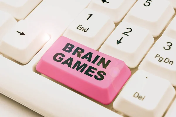 Текстовый Заголовок Представляющий Brain Games Концептуальная Психологическая Тактика Фотографии Манипулировать — стоковое фото