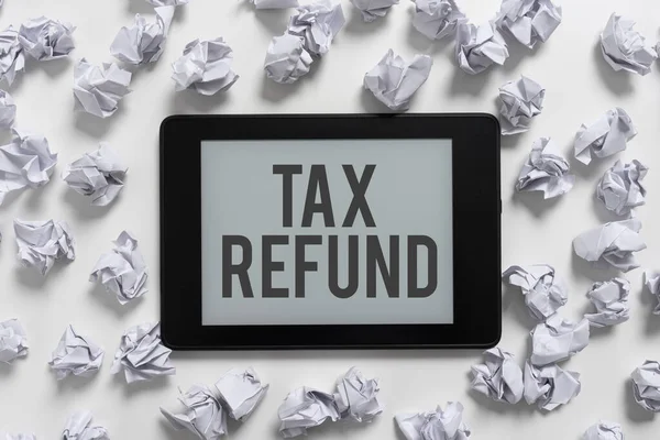 Tax Refund 인터넷 데이터베이스 Business Concepts Applied Money Liability Less — 스톡 사진