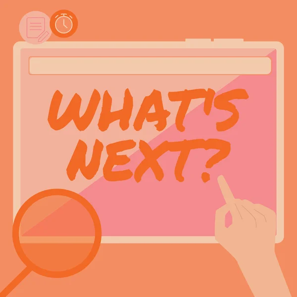 What Next Internet Concept Asking What Comes Soon Present Using — 스톡 사진