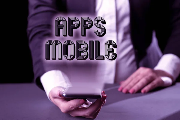 Szöveg Felirat Bemutatása Apps Mobile Business Megközelítés Számítógépes Program Tervezett — Stock Fotó