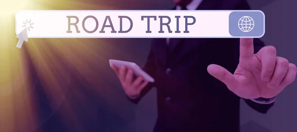 Inspiration Showing Sign Road Trip Business Concept Roaming Places Definite — Stock Photo, Image