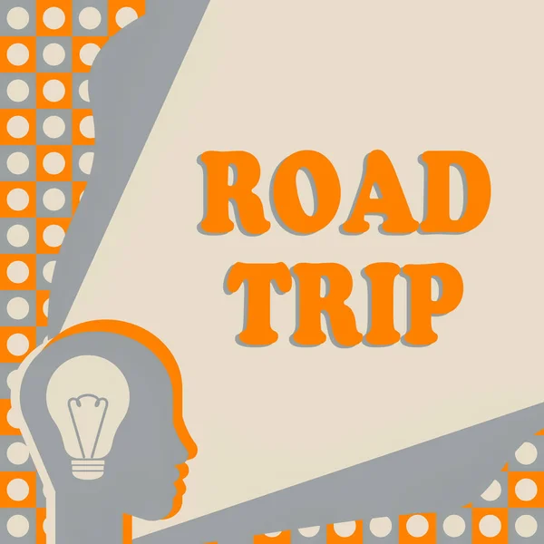 Título Conceptual Road Trip Word Written Roaming Places Defined Exact — Foto de Stock