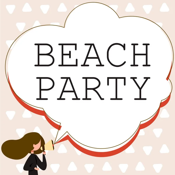 Text Showing Inspiration Beach Party Word Written Small Big Festival — Stock Photo, Image