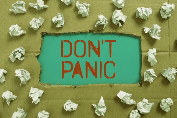 Konceptuell Bildtext Don Panic Business Approach Plötslig Stark Känsla Rädsla — Stockfoto