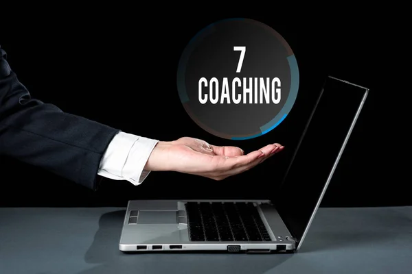 Inspiration Showing Sign Coaching Internet Concept Refers Number Figures Business — Stock Photo, Image