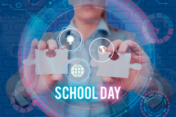 Conceptuele Weergave School Day Concept Betekenis Begint Van Zeven Acht — Stockfoto