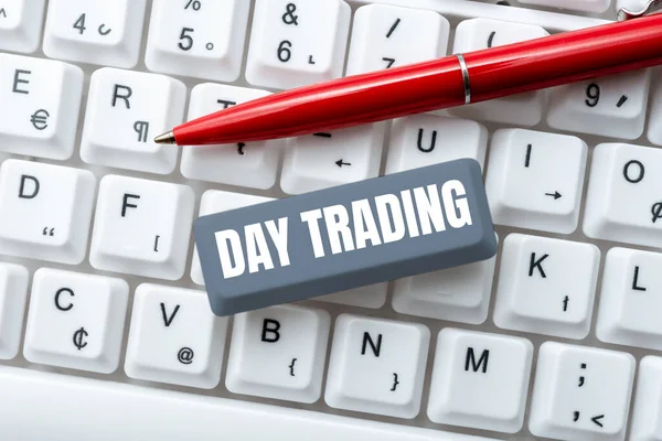 Handwriting Text Day Trading Internet Concept Securities Specifically Buying Selling — Stock Photo, Image
