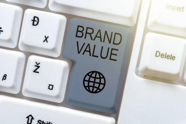 Schrijven Weergeven Van Tekst Brand Value Business Overzicht Bedrijf Genereert — Stockfoto