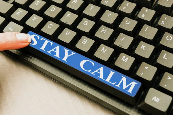 Writing Displaying Text Stay Calm Business Showcase Maintain State Motion — Stock Photo, Image