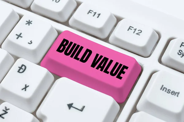 Conceptual Caption Build Value Concept Jelentése Elég Hatékony Ahhoz Hogy — Stock Fotó