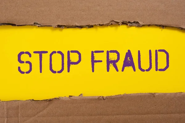 Teks Yang Menunjukkan Inspirasi Stop Fraud Saran Kampanye Ide Bisnis — Stok Foto