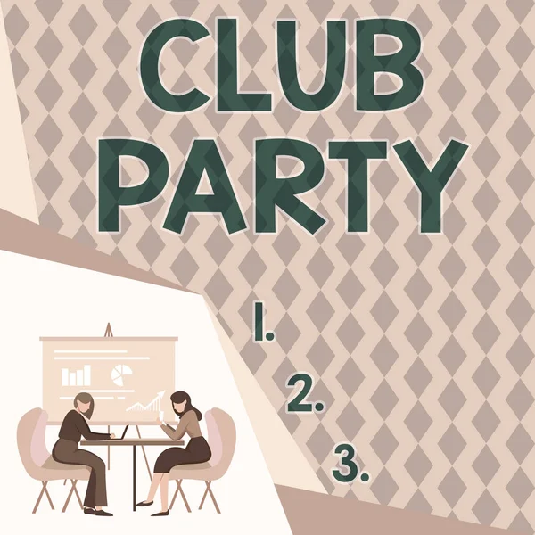 Conceptual Caption Club Party Business Concept Social Meeting Place Unal — Zdjęcie stockowe