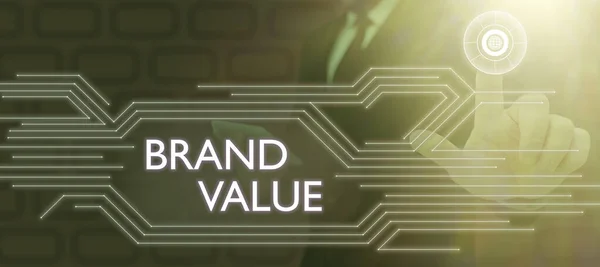 브랜드 Brand Value 비즈니스 케이스 회사는 성공적 팀워크 성취를 상징하는 — 스톡 사진