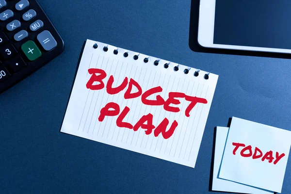 Conceptueel Bijschrift Budget Plan Concept Betekent Financieel Schema Voor Een — Stockfoto