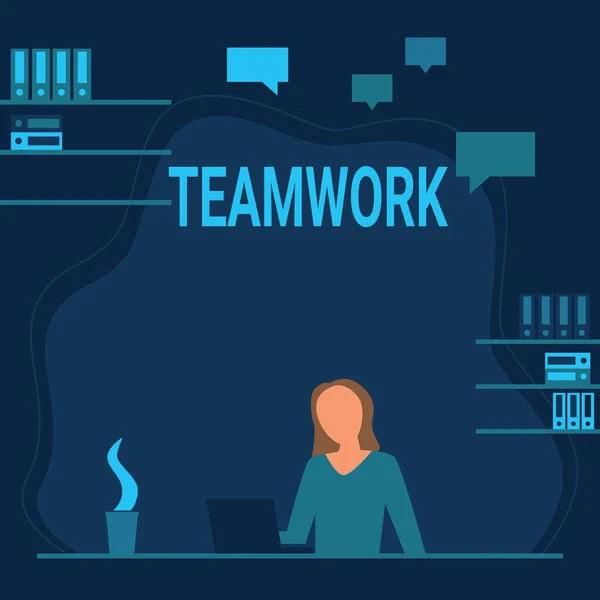 Handwriting Text Teamwork Business Overview Group Showing Who Work Together — Stock Photo, Image