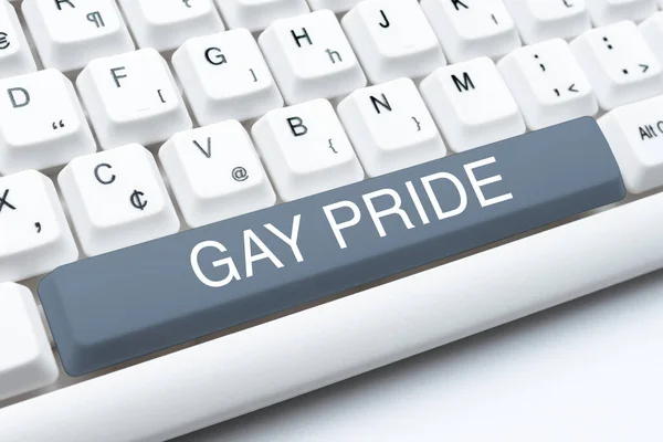 동성애자 프라이드 Gay Pride 표지가 새겨져 남자나 48680 이족의 존엄성에 — 스톡 사진