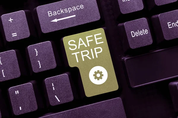 Szöveg Felirat Bemutató Safe Trip Internet Concept Kívánó Valaki Hogy — Stock Fotó