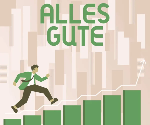 Texto Que Mostra Inspiração Alles Gute Ideia Negócio Tradução Alemã — Fotografia de Stock
