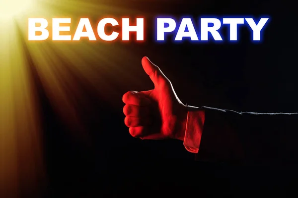 Κείμενο Που Δείχνει Έμπνευση Beach Party Internet Concept Μικρό Μεγάλο — Φωτογραφία Αρχείου