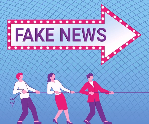 텍스트보여 Fake News Word Written Giving Information Show True Media — 스톡 사진