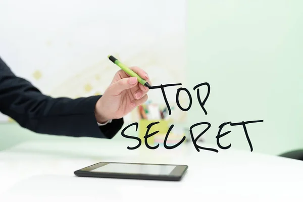 Segno Testo Che Mostra Top Secret Approccio Aziendale Che Dice — Foto Stock