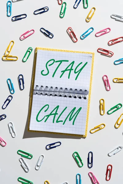 Handwriting Text Stay Calm Conceptual Photo Maintain State Motion Smoothly — Stock Photo, Image