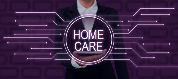 간호에 Home Care 자랑하는 장소에 Word Place 이성공적 팀워크 성취를 — 스톡 사진