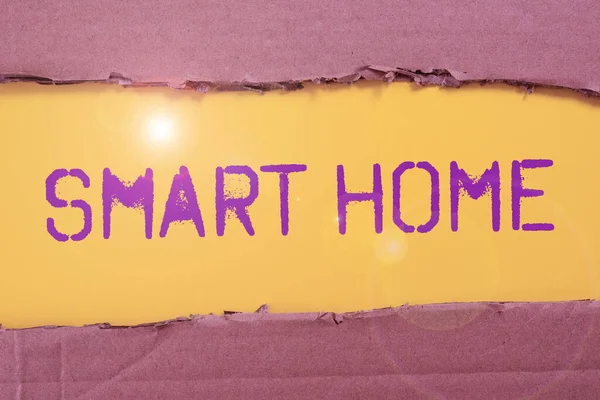 Εννοιολογική Λεζάντα Smart Home Word Γράφτηκε Για Συστήματα Αυτοματισμού Ελέγχου — Φωτογραφία Αρχείου