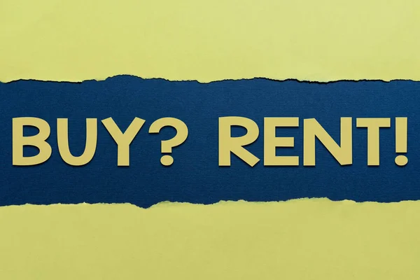Conceptual Caption Buy Question Rent Word Group Gives Information Renting — Stock Photo, Image